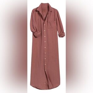 Frank & Eileen Rory Maxi Shirtdress Linen Mauve Size XXS